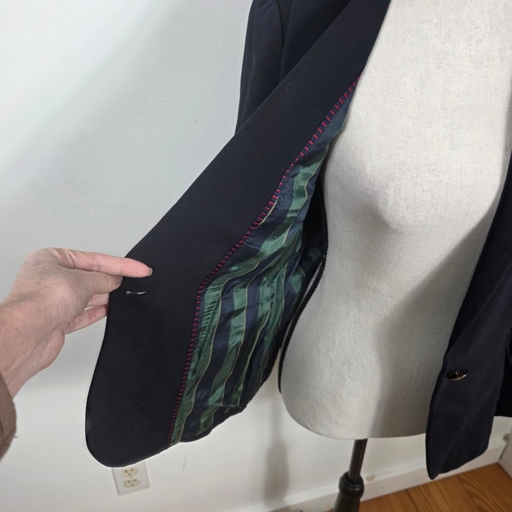 ZARA BASIC Navy One Button Blazer Jacket Women Si… - image 2